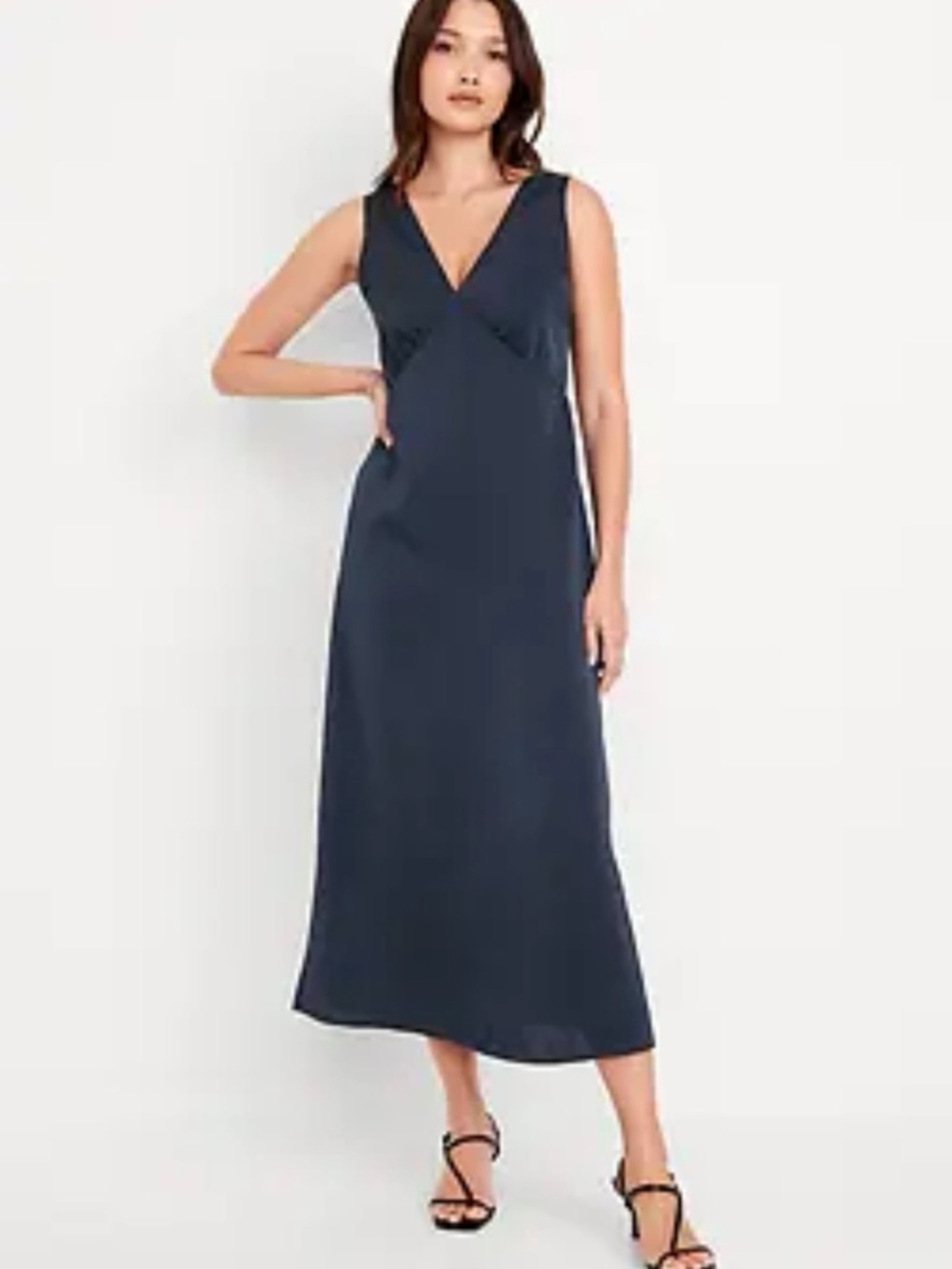 Old Navy Navy V-Neck Sleeveless Midi Dress